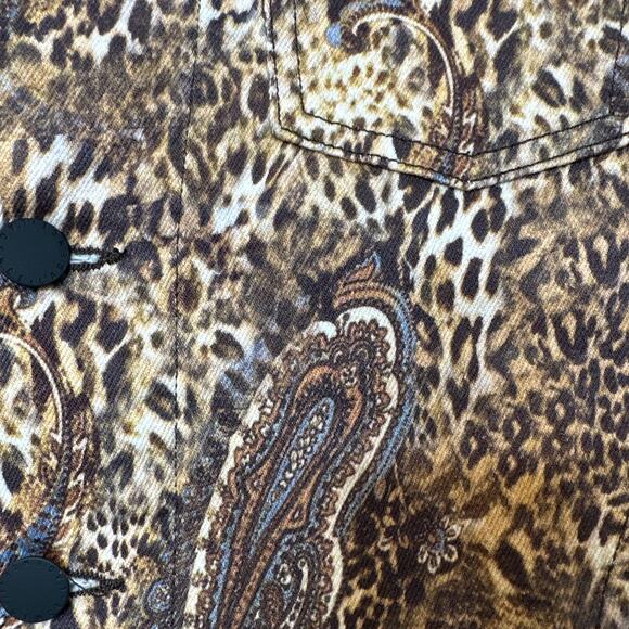 L’Agence Bronze Celine Valencia Mixed Print Denim Jacket Size Small NWT - Picture 2 of 5